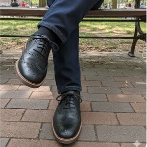 Cole Haan Black Leather Morris Wingtip Oxford Men’s Shoes Pre-loved Size 9